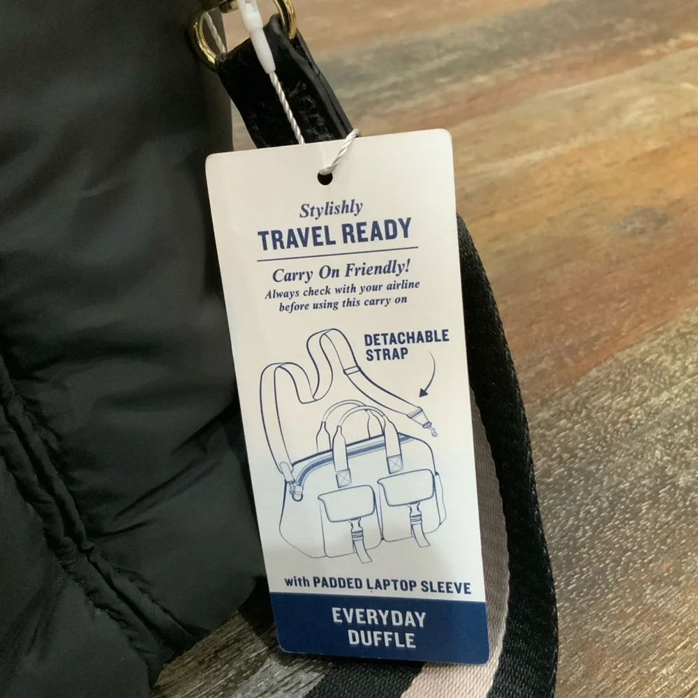 NWT Tommy Bahama Everyday Duffle - Black Puffer Weekender Carry-On Bag